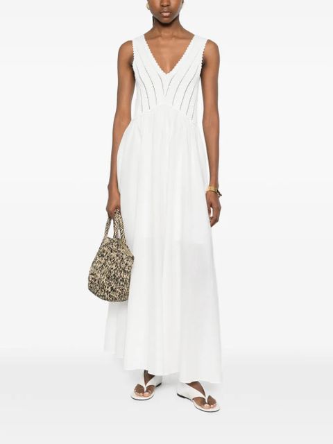TWINSET V-neck midi dress - White - zdjęcie produktu nr 2