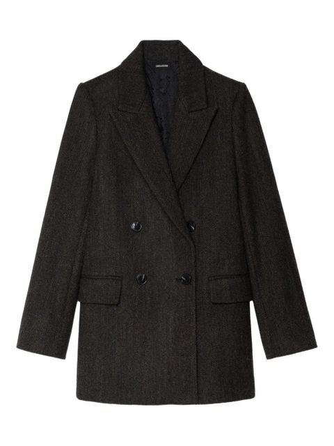 Zadig&Voltaire herringbone double-breasted coat - Brown - zdjęcie produktu nr 1