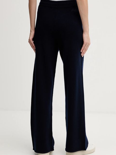 MC2 Saint Barth spodnie dresowe wełniane damskie kolor granatowy gładkie CBN0002