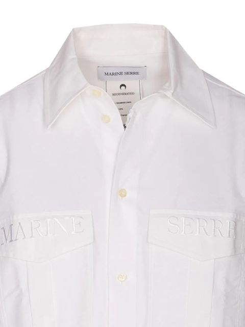 Marine Serre embroidered-logo shirt - White