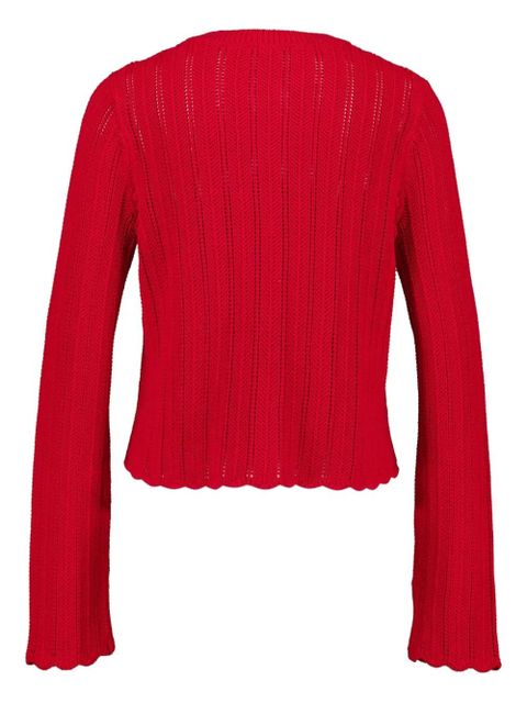 Altuzarra Mariette buttoned open-knit cardigan - Red - zdjęcie produktu nr 2