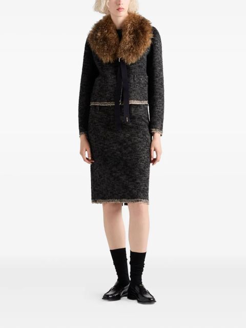 Prada triangle-logo tweed skirt - Black - zdjęcie produktu nr 2