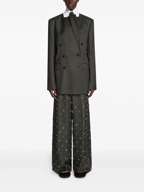 DRIES VAN NOTEN double-breasted jacquard blazer - Black