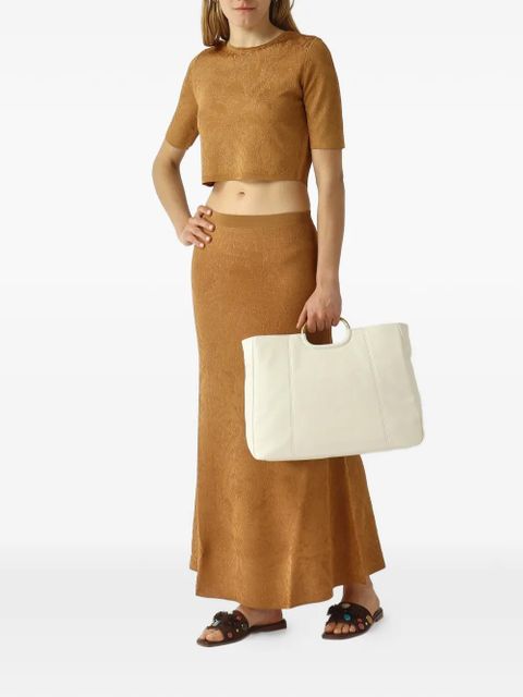 TWINSET pointelle-knit damask-pattern skirts - Brown - zdjęcie produktu nr 2