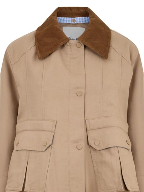 3.1 Phillip Lim Flounce Corduroy Collar Barn Jacket - Neutrals