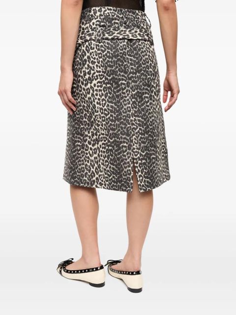 GANNI leopard-print skirt - Neutrals