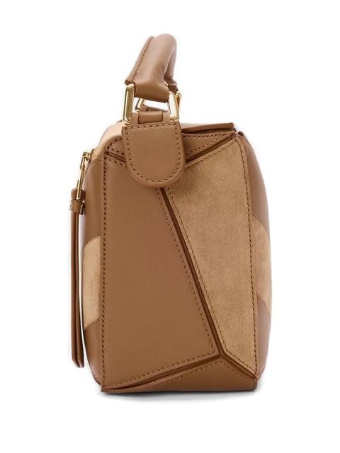 LOEWE small Puzzle striped tote bag - Brown