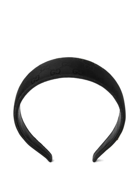 Gucci GGl eather-trim hair band - Black - zdjęcie produktu nr 2