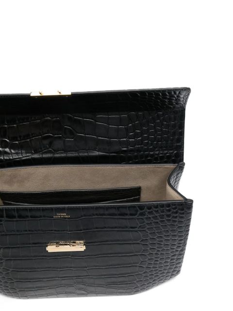 TOTEME medium croco-embossed top-handle tote bag - Black