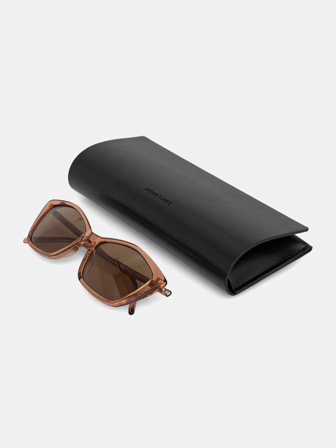 Saint Laurent okulary przeciwsłoneczne damskie kolor brązowy SL 775