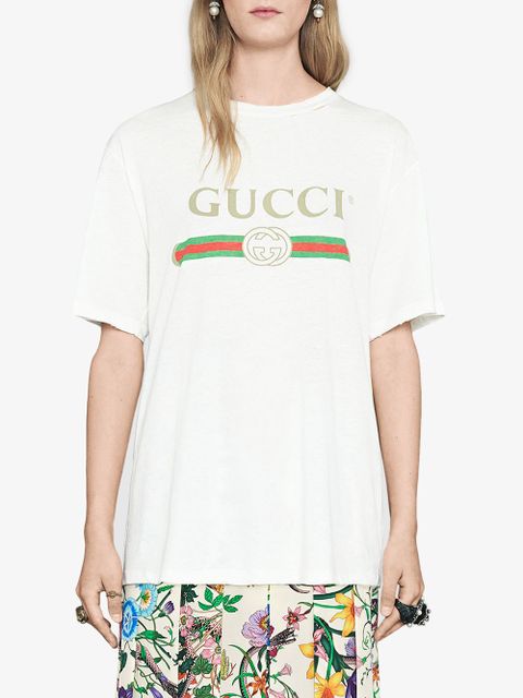 Gucci logo-print cotton T-shirt - White