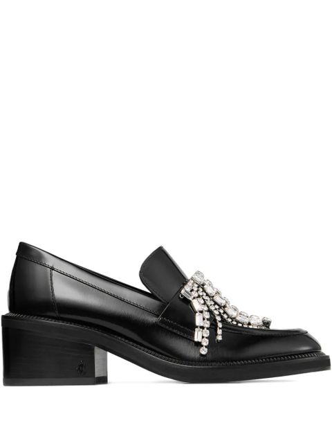 Jimmy Choo 50mm Tylor crystal-embellished loafer pumps - Black - zdjęcie produktu nr 1