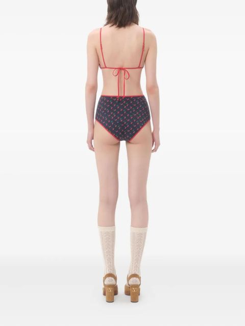 Valentino Garavani Cherryfic-print bikini - Blue
