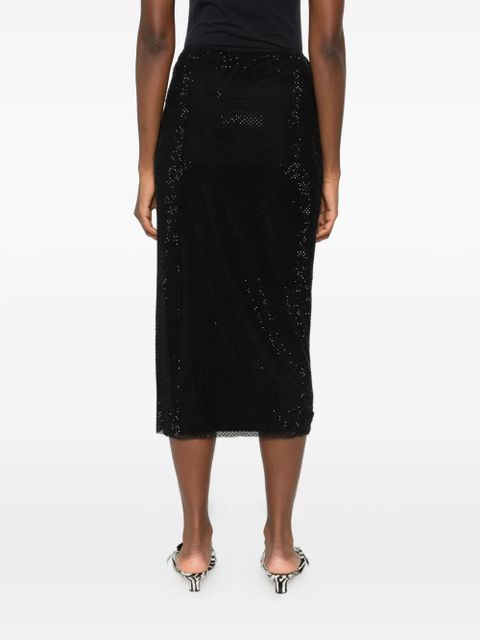 Self-Portrait crystal-embellished skirt - Black