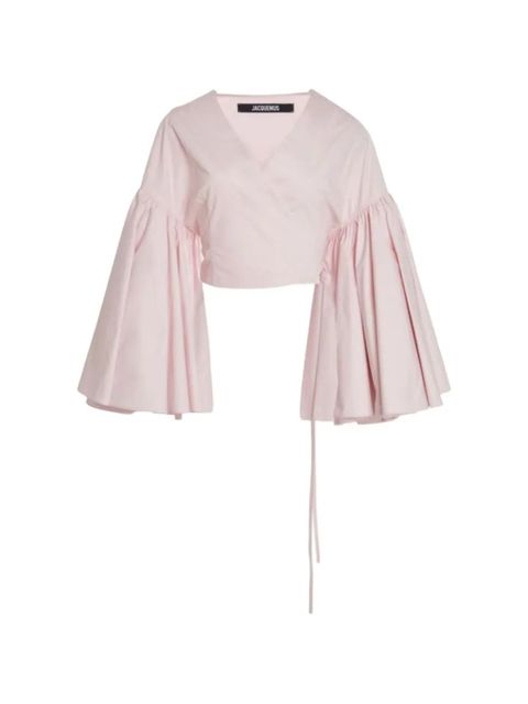 Jacquemus balloon-sleeve wrap top - Pink - zdjęcie produktu nr 1