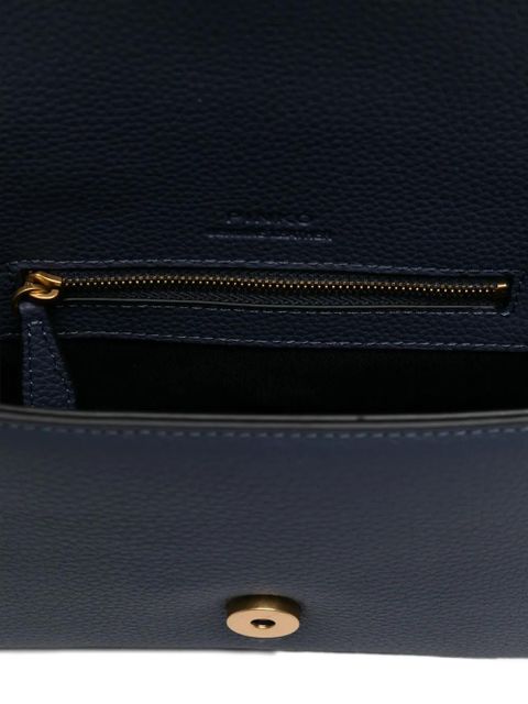 PINKO Love Birds buckle-embellished satchel - Blue