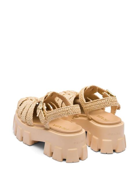 Prada Monolith raffia sandals - Neutrals