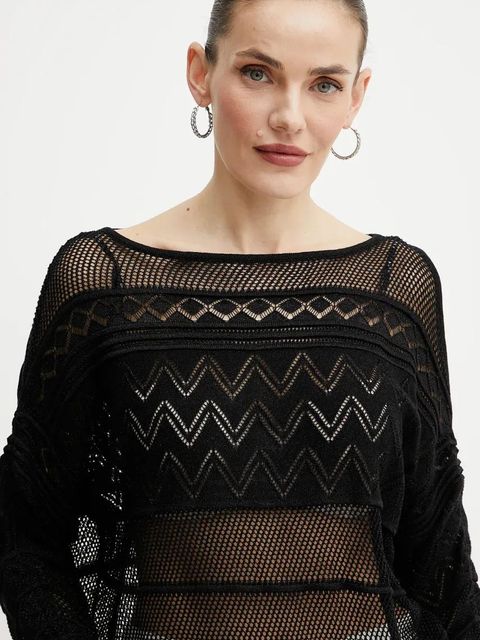 Guess sweter NELLIE damski kolor czarny lekki W5GR21 Z3E22