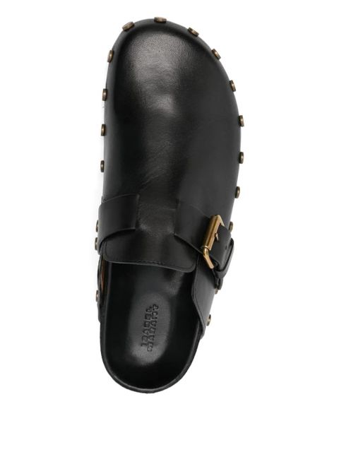 ISABEL MARANT Mirvin buckled studded mules - Black