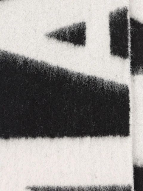 ISABEL MARANT logo-intarsia fringed scarf - Black - zdjęcie produktu nr 2