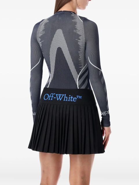 Off-White Diag seamless zip long-sleeve bodysuit - Grey