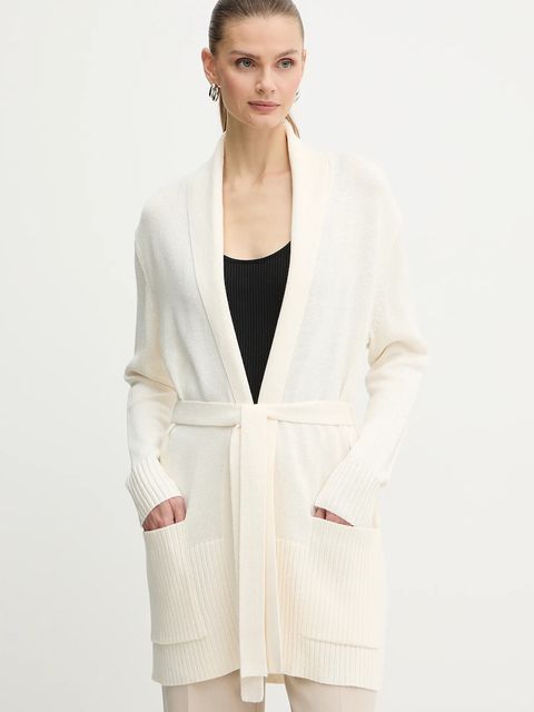 Armani Exchange kardigan z dodatkiem wełny damski kolor beżowy XW000766 AF13774 - zdjęcie produktu nr 1