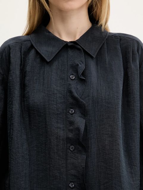 Samsoe Samsoe koszula Sathistle damska kolor granatowy relaxed z kołnierzykiem klasycznym F25100022