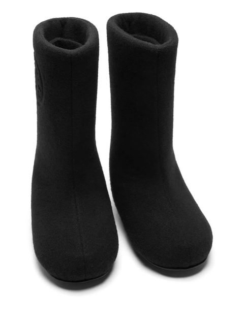 Acne Studios logo-detail felt boots - Black