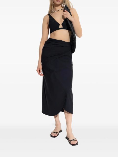 Hunza G ruched midi skirt - Black