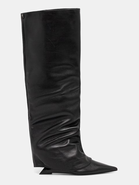 Naked Wolfe kowbojki skórzane Stated damskie kolor czarny na koturnie Stated Black Leather - zdjęcie produktu nr 2