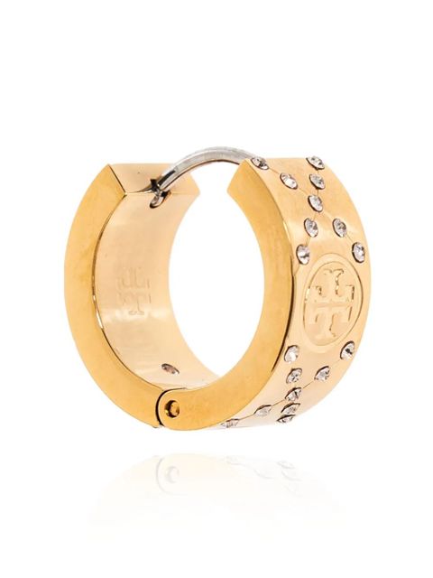 Tory Burch small T monogram hoop earrings - Gold