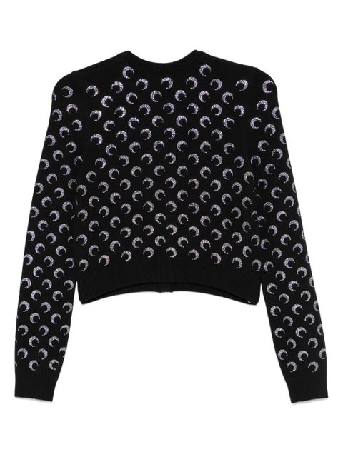 Marine Serre Moon rhinestoned cardigan - Black - zdjęcie produktu nr 2