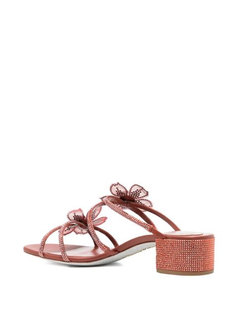 René Caovilla 50mm Peach Flower sandals - Brown