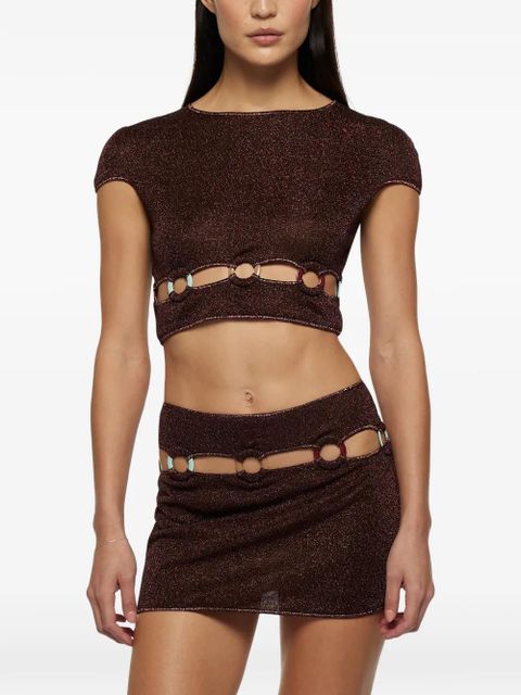Oséree Lumière multi-ring mini skirt - Brown