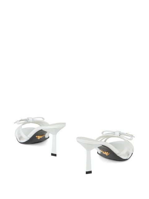 Prada bow-strap heeled sandals - White