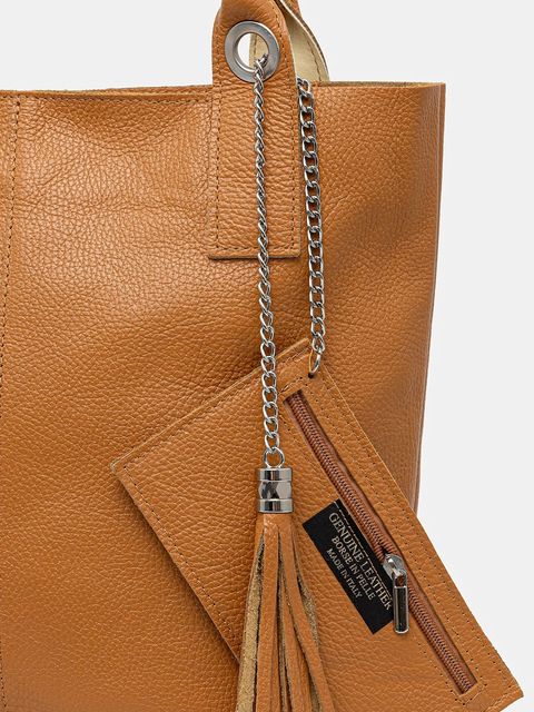 Answear.LAB torebka skórzana kolor brązowy