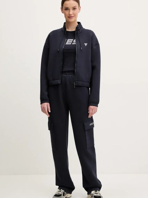 Guess spodnie dresowe CECILIA kolor niebieski z aplikacją V4BB12 K7UW2