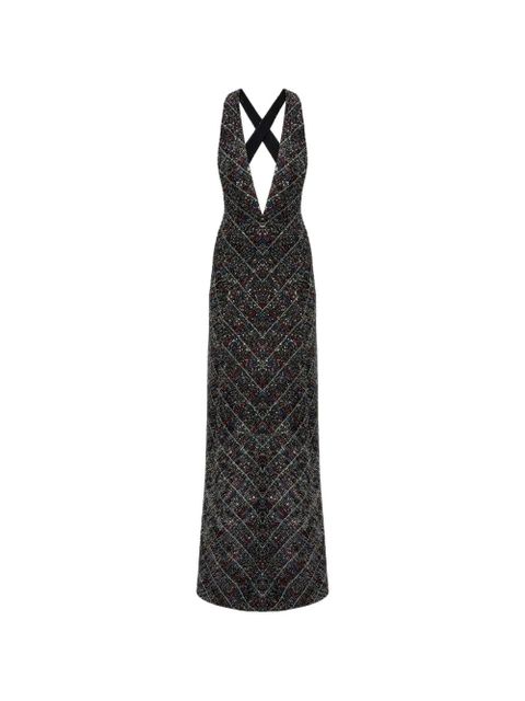 Missoni V-neck patterned maxi dress - Black - zdjęcie produktu nr 1