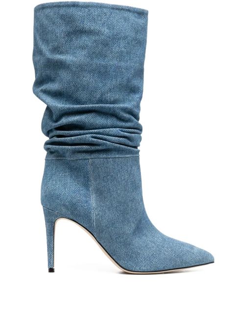 Paris Texas 98mm pointed-toe denim boots - Blue - zdjęcie produktu nr 1