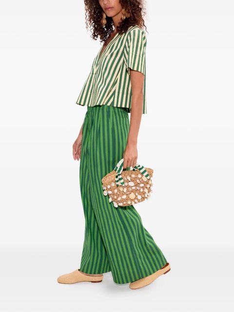 Simon Miller Thorne stripe-print cotton trousers - Green - zdjęcie produktu nr 2