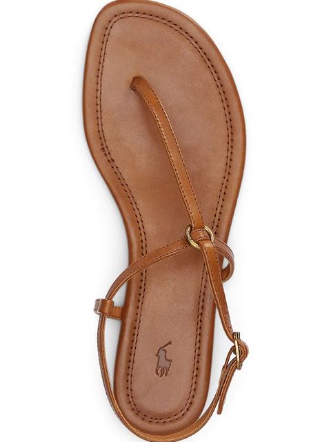 Polo Ralph Lauren sandały skórzane Plo Rng Br Sandal damskie kolor brązowy 818932586001