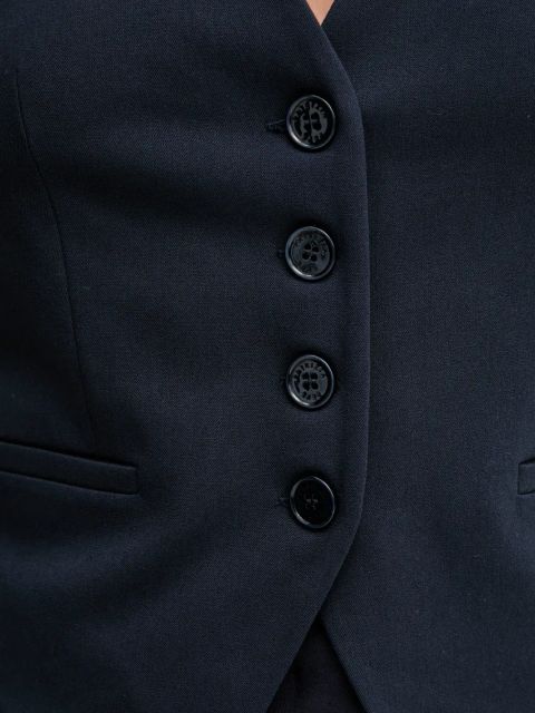 Patrizia Pepe kamizelka kolor granatowy jednorzędowa 2C1614 A582U