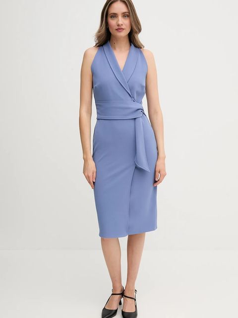 Sandro Ferrone sukienka kolor niebieski midi dopasowana S18XBESAY - zdjęcie produktu nr 1