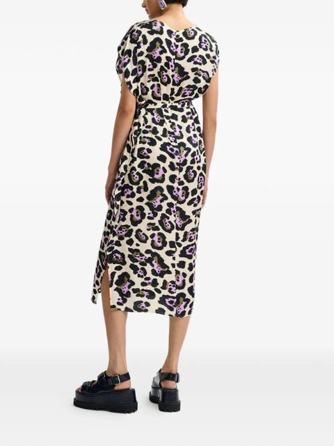 Essentiel Antwerp animal-print belted midi dress - Neutrals