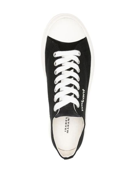 ISABEL MARANT logo-print flatform sneakers - Black