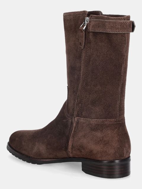 Lauren Ralph Lauren botki zamszowe Tasha Mid damskie kolor brązowy na płaskim obcasie 802980070002 - zdjęcie produktu nr 2