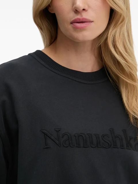 Nanushka embossed crew neck T-shirt - Black