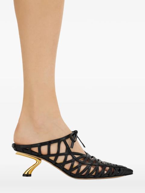 Ferragamo S-shaped heeled mules - Black