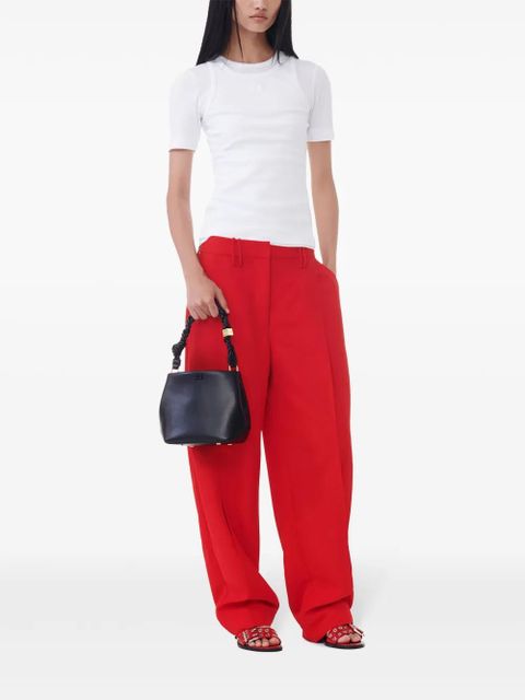 GANNI pleated wide-leg trousers - Red