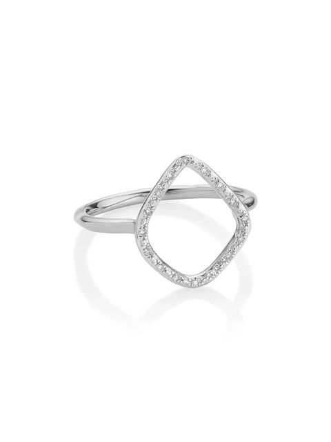 Monica Vinader Riva Diamond Hoop ring - Silver - zdjęcie produktu nr 1